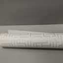 AMINAH DECO Matte Textured Greek Key Wallpaper Art 3D Pearl & White Maze Matte Non Woven Wall Paper Roll 20.8" x 32.80 ft (57.0 sq. ft)