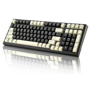 YUNZII YZ98 Gasket Mechanical Keyboard,99 Key Hot Swappable BT5.0/2.4G/USB-C Wireless NKRO 98% 1800 Layout with RGB LED Backlit for Linux/Win/Mac(Milk Switch, Black)