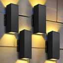 DAKAFUL Dusk to Dawn Outdoor Lighting Sensor Porch Lights 4 Packs, 12W 2700K Integrated LED Up Down Lights Outdoor, IP65 Waterproof Aluminum Wall Sconce Exterior Wall Light for Porch Patio etc.