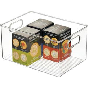 iDesign Recycled Plastic Pantry Storage Bin – Linus Collection - Clear, 11.26"L x 7.99"W x 5.98"H
