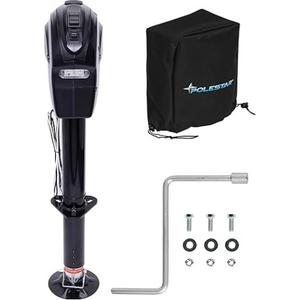 Lippert Power Tongue Jack Electric Trailer A-Frame, 3,500 lbs. 18-Inch Stroke, 5.4-Inch Foot Pad, Durable Textured Casing, Emergency Manual Crank Override, 10.75" Retracted, 28.75" Extended - 285318