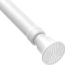 MEXAU White Tension Curtain Rods18 to 36 Inch,Small Curtain Rods No Drilling,Short Tension Rod,Adjustable Spring Rod for Windows,Door,Closet