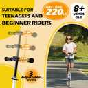 Kick Scooter for Kids Ages 6+, Teens & Adults, Adjustable Handlebars, Rear Brake, Big Wheel Foldable Scooter for Indoor & Outdoor