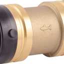 SharkBite 1-1/2 x 1-1/2 Inch Coupling, Push-to-Connect Brass Plumbing Fitting, UXL0141