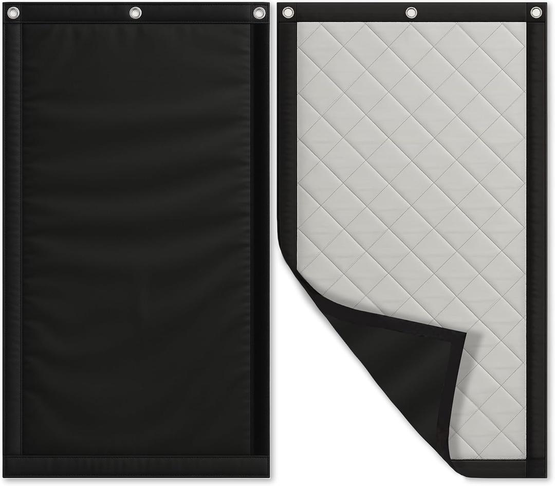 Soundproof Blanket 70" x 40"  Heavy-Duty Sound Dampening Curtain with Grommets, Wall Hooks  Waterproof Sound Absorbing Curtains for Studio, Home, Office  1 Pack, Black