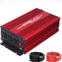 Power Inverter 2000 Watt, Modified Sine Wave Power Converter 2000W DC 12V to 110V AC Car Inverter with 2.4A USB Ports 3 AC Outlets Red