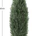 Garvee 5ft Artificial Cedar Topiary Trees for Outdoor, 2-Set Faux Plants Evergreen Fake Pine Cypress Tree with Black Pot, UV Protection for Front Porch Door Home Decor, 2 Pack