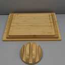 SMIRLY Wooden Cutting Boards For Kitchen Meal Prep & Serving - Bamboo Cutting Board Set with Holder, Charcuterie & Chopping Board, Wood Cutting Board Set, Kitchen Gadgets