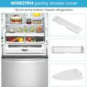 W10827914 Pantry Drawer Door Cover Compatible with kenmore whirlpool maytag Refrigerator, Replaces Part W10165964 drawer lid 12656820 12656823 1455167 Pantry drawer top front lid, White