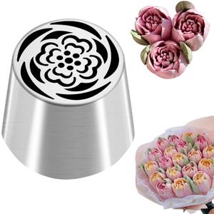 Russian Piping Tip, Stainless Steel Extra Large Piping Tip for Cake Decorating, Pastry Cupcake Flower Frosting Piping Kit Cake Decorating Supplies Floral Icing Nozzles Kitchen Gadgets, SL44