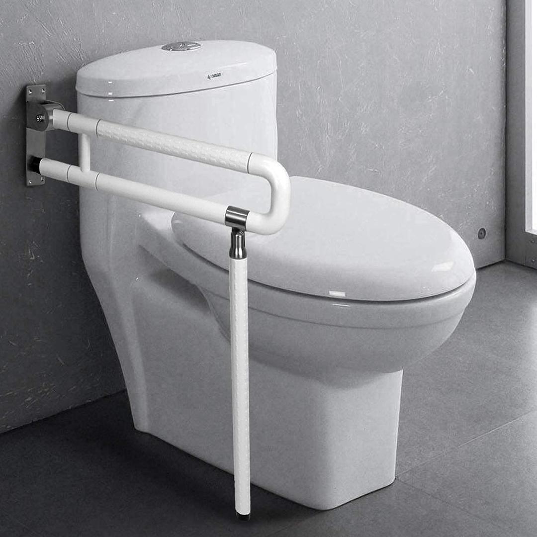 Nisorpa 29.7 INCH Foldable Toilet Grab Bar Stainless Steel Handicap Grab Bars for Bathroom Flip Up Grab Bars Handrails Anti Slip Safety Rails for Elderly Pregnant Women Disabled Handicap
