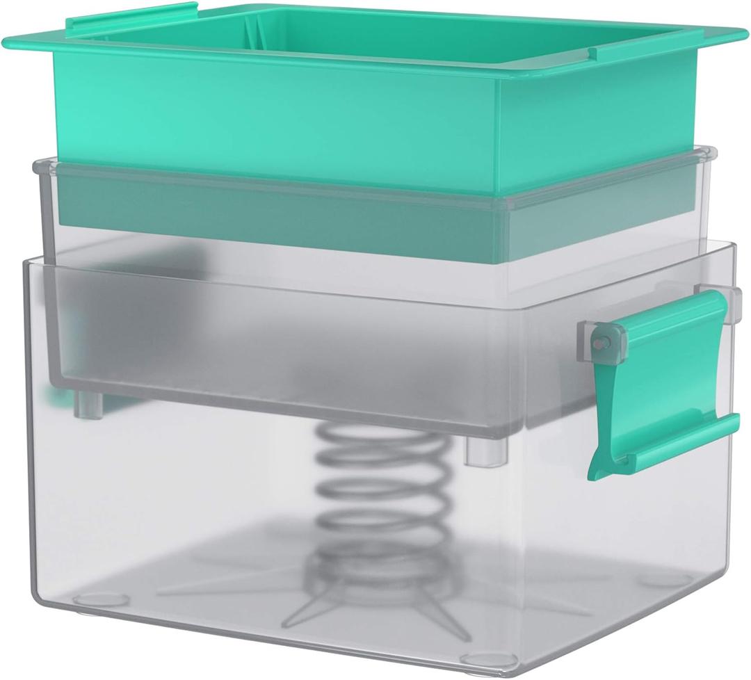 Large Tofu Press, Yarkor Tofu Presser for 12-16 oz Bricks Firm Tofu or Extra Firm Tofu, Built-in Drip Tray, Simple and Effective Design, Dishwasher Safe, Fit for 16oz Tofu, Tofu Recipe Included