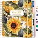 CAGIE 2026 Planner Weekly and Monthly  January - December 2026 Calendar, Hardcover Spiral Bound, 13 Monthly Dividers Tabs, Stickers, 8.3 x 9.3 Inch, Women Sunflower Planner Agenda For Work, Family Affiar, Personal