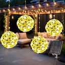 Solar Christmas Ball Lights - 160LED Outdoor Tree Globe String Lights, 8 Modes Waterproof Sphere Lantern Lights, Christmas Decor for Tree Garden Porch (Warm White, 4pack)