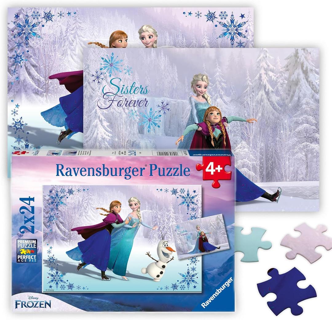 Ravensburger - Disney Frozen - Sisters Always - 24 Piece Jigsaw Puzzle 2 Pack Set - Elsa and Anna - Larger Pieces for Smaller Hands - Premium Quality - Ideal Gift - Screen-Free Fun - Children Age 4+
