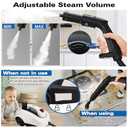 TVD Steam Cleaner, Heavy Duty Canister Steamer with 28 Accessories, Steam Mop with 5M Extra-Long Power Cord for Home Floor Cleaning, Grout, Wallpaper Removal, Upholstery, Car Detailing,White, Large