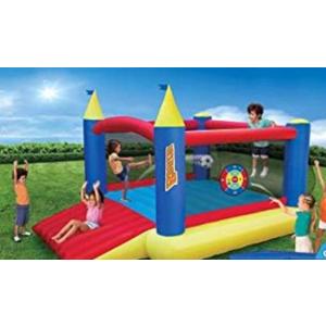 BANZAI Inflatable 12' Bounce House w Free Air Blower- Inflates in Under 2min- Heavy Duty Kids Adventure Bouncy Castle