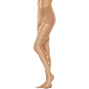 Hanes Perfect Nudes Women's Ultra Sheer Flawless Foundation Finish for Legs, Control Top, Sheer Toe, Run Resistant Pantyhose (Beige, M)