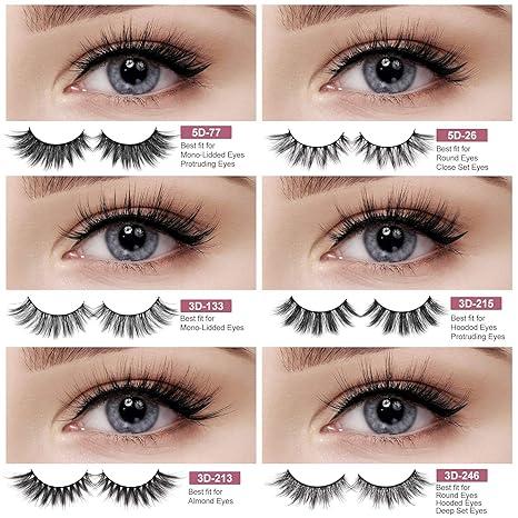 MAGEFY 30 Pairs 6 Styles Faux Mink Eyelashes, 16mm-20mm Lashes Natural Look to Dramatic False Eyelashes, Handmade Reusable Fake Eyelashes with Portable Boxes