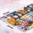 1000 Piece Puzzles for Adults,Book Jigsaw Puzzle,Flower Handbook Puzzles 1000 Pieces,Creative Games and Gifts Difficult Floral Puzzle Home Decor Toy for Adults Elders (27.5"x19.6"), 1:1 Poster