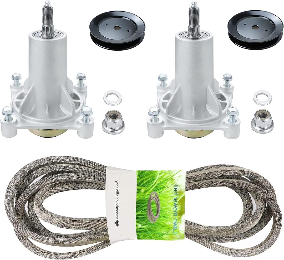 46'' Deck Mower Rebuild Kit 187292 192870 Spindle with 105 3/4" x 1/2" Belt 532405143 with 195945 197473 Pulleys for Husqvarna YTH22V46 2346XLS YTA1946 YTA22V46 YTH18K46