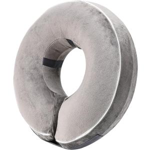 Inflatable Reflective Dog Cone Collar Alternative After Surgery,Doggie Recovery Dount Neck Ecollar,Adjustable Soft Dog Cone Collar for Small Medium Large Dogs (Grey, XL)