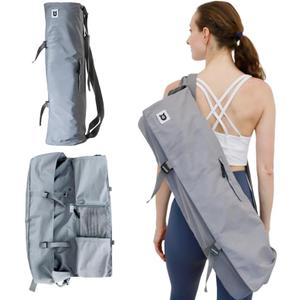 Tumaz Yoga Mat Bag | Padded Adjustable Shoulder Strap | Fits Up to 26" Mats | Multi-Pocket Storage for Essentials | Heavy-Duty G-Hook Closure | Lightweight & Durable for Yoga, Pilates & Fitness (02. Cloud Grey)