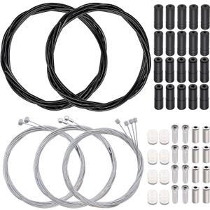 weideer Bicycle Brake Cable Shift Cable Bike Cable Housing Kit Bike Brake Cable Kit Bicycle Transmission Line for Bicycle Mountain Road Bike Repair (Black)