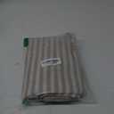 jinchan Striped Linen Kitchen Curtains with Attached Valance 36 Inch Length Cafe Tier Curtains for Living Room Rustic Half Window Light Filtering Rod Pocket Small Drapes 2 Panels Taupe Grey