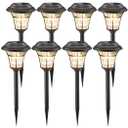 MAGGIFT Solar Garden Path Lights LED Waterproof Outdoor Patio Yard Landscape Warm White, 8 Packs