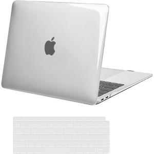 MOSISO Compatible with MacBook Air 13 inch Case 2022 2021 2020 2019 2018 Release A2337 M1 A2179 A1932 Touch ID, Plastic Hard Shell Cover&Keyboard Cover for MacBook Air 13.3 inch Case, Transparent