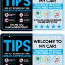 Driver Rating Sign for Rideshare  96 Inch Pack of 2 | Welcome to My Car + Thank You for Riding | Waterproof PVC Uber and Lyft Sign for Car | Rideshare Accessories for Drivers