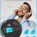 Sunoony Portable CD Player with Bluetooth, Walkman CD Player with FM Transmitter and Speakers for Car, Rechargeable Discman with Anti-Skip Protection, Headphones, LCD Display (Black)