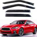 KPY Rain Guards Fit for 2014-2022 Infiniti Q50, Out-Channel Window Visors Vent Wind Deflectors 4PC, Car Accessories for 14-22 Infiniti Q50