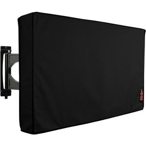 iBirdie Outdoor TV Cover 60 to 65 inch Weatherproof, Cover Size 58''L x 37''H, Waterproof for Outside Flat Screen 60 to 65 inch TV, Black, 600D Thick Fabric Screen Protector with Bottom