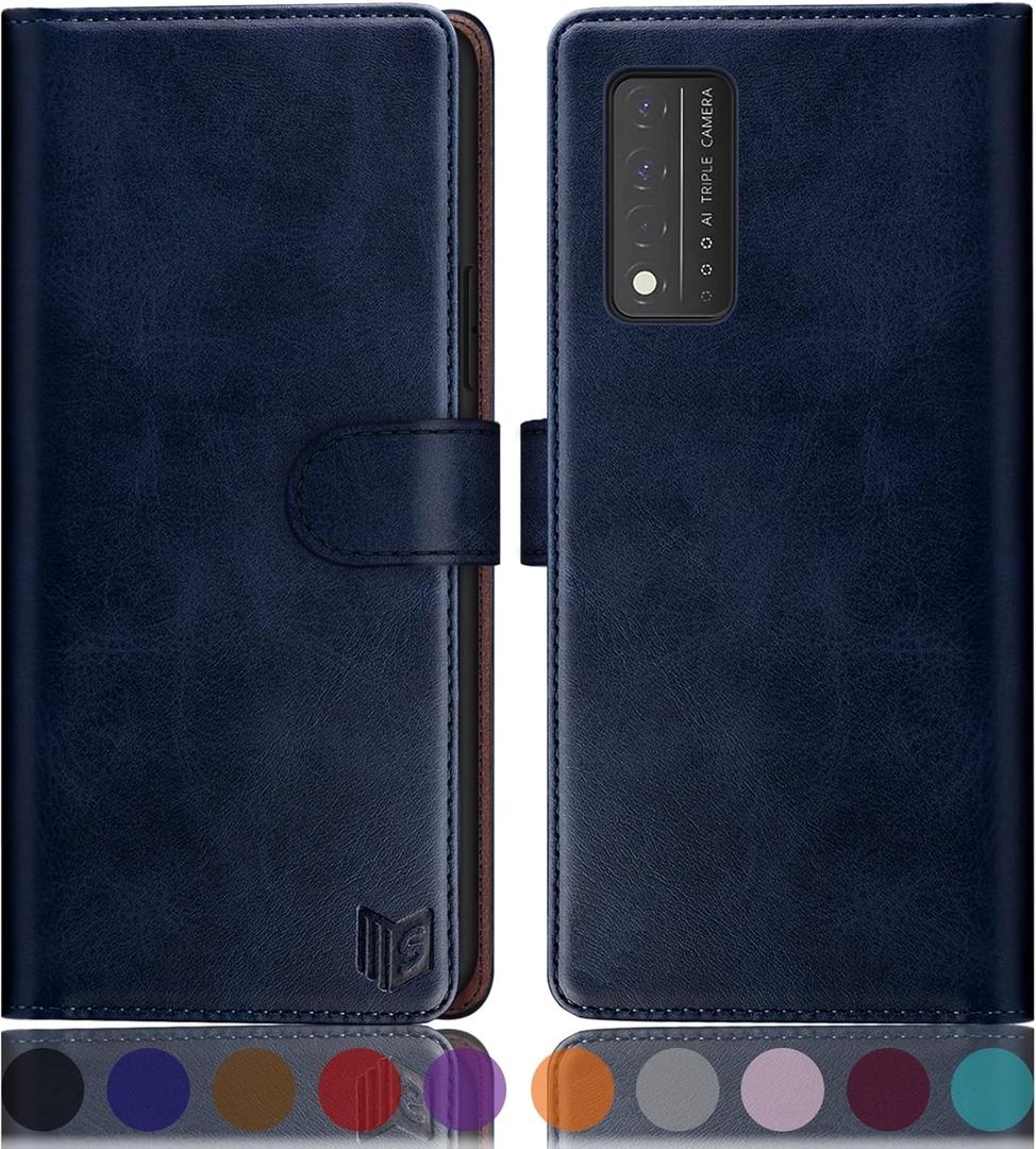 SUANPOT for T-Mobile Revvl V+/V Plus 5G with RFID Blocking Wallet case Credit Card Holder,Flip Book PU Leather Phone case Shockproof Cover Cellphone Women Men for TMobile Revvl V+ 5G case Wallet Blue