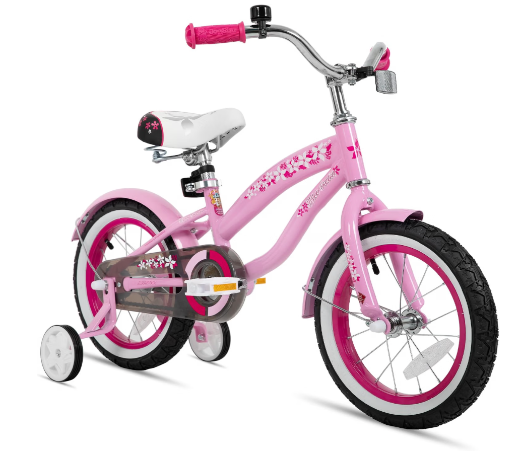 JOYSTAR 14 Inch Kids Cruiser Bike for Ages 2-7 Years Old Girls & Boys, Kids' Bike with Training Wheels, Coaster Brake, Adjustable Seat & Fenders, Child Bicycles