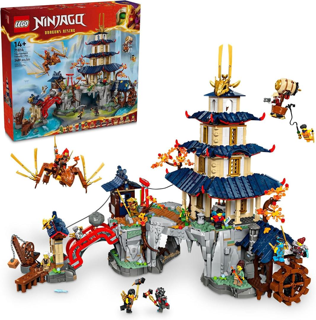 LEGO NINJAGO Tournament Temple City Building Toy for Teen Boys & Girls, Ages 14+, Great for Dragons Rising Fans Who Enjoy Model Building Sets and NINJAGO Toys - 71814