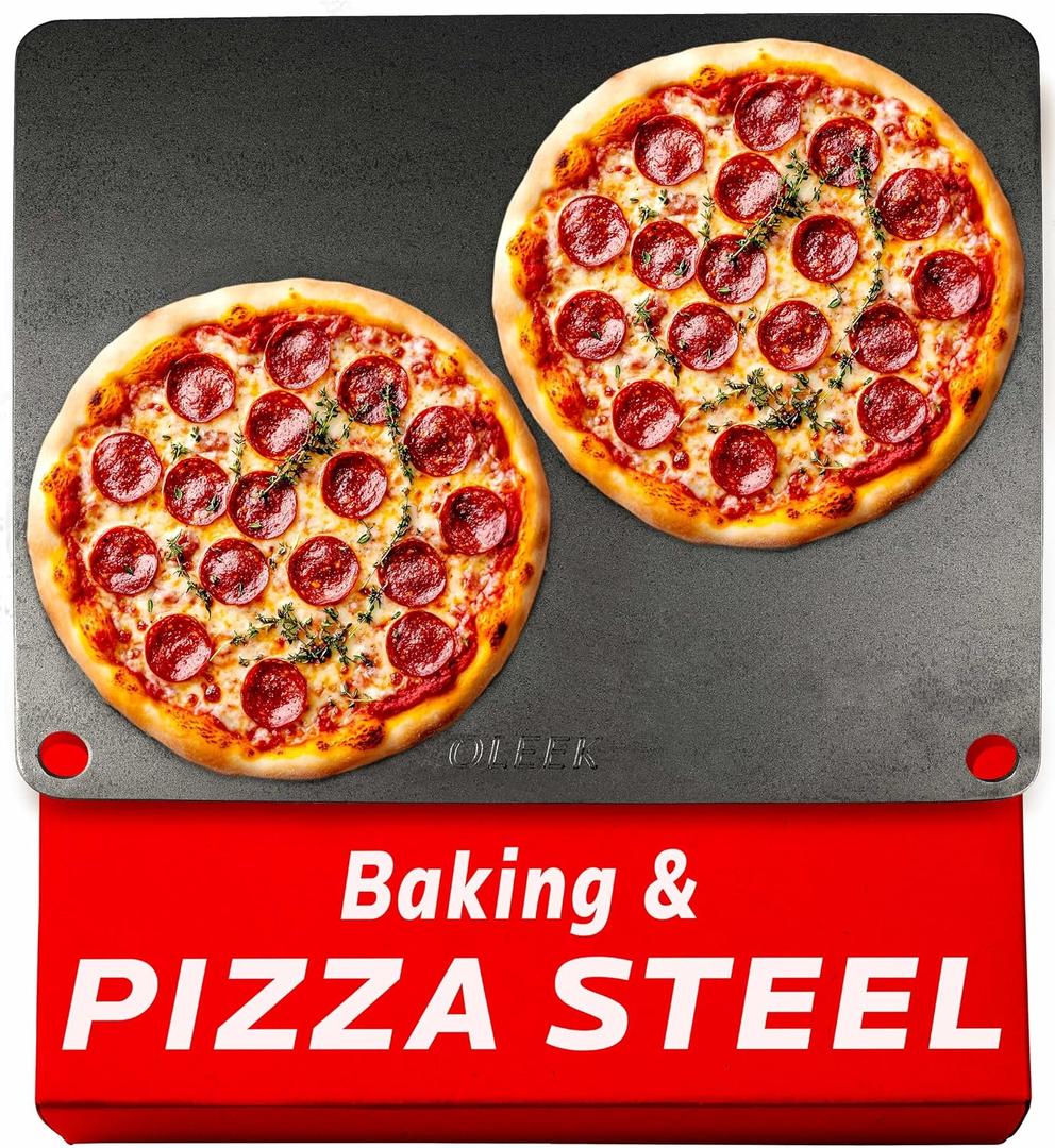 OLEEK pizza steel for oven 20x14 - baking steel for oven - XL steel pizza stone - baking steel pizza - pizza steel baking sheet - pizza baking steel - carbon steel pizza steels