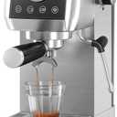 wirsh Espresso Machine, 20 Bar Semi-Automatic Espresso Maker with Pressure Gauge, Steam Wand, Stainless Steel Expresso Coffee Machine for Espresso/Latte/Cappuccino, Touch Screen,Home Barista Plus