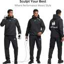 HOTSUIT Sauna Suit for Men Sweat Sauna Jacket Pant Gym Workout Sweat Suits, Black, 5XL