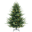 6 FT Pre-Lit Artificial Hinged Xmas Tree with 778 PVC and PE Branch Tips-M, CM25025US-M