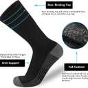 COOVAN 12 Pack Crew Socks for Men Half Cushion Moisture Wicking Athletic Socks (Black)