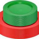 Maxcheck 80 Pcs Christmas Disposable Plastic Plates Green and Red Party Plates Includes 7'' Heavy Duty Green Dessert Plates, 10'' Red Dinner Plate Dinnerware for Christmas