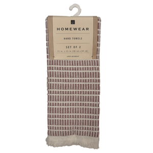 Home Wear Hand Towels Brown Set of 2 15x25 Pack Of 2
