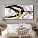 Large Canvas Wall Art Room Decor Framed Wall Art Abstract Line Paintings Home Decoration for Living Bedroom Office 29"x58"
