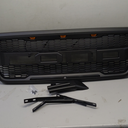 Front Racing Grill ABS Matte Black Trim Replacement Grill Style with Lights and Letters Fit for Ford F150 2004~2008