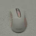 memzuoix 2.4G Wireless Mouse, 1400 DPI Computer Mice with USB Receiver, Portable Wireless USB Mouse Battery Powered Cordless Mice for Laptop, PC, Desktop, 5 Buttons (White Pink)