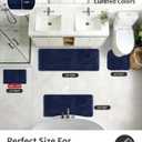 ILANGO Navy Blue Bathroom Rugs 60" × 24" Non Slip & Super Absorbent Thick Soft, Washable Bath Carpet Runner for Floor, Microfiber Plush Shaggy Bath Mats with Rubber for Bedroom Bathtub Shower Room