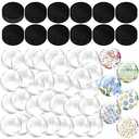  72 Pieces Craft Magnets Glass Ceramic Ferrite Magnet with Adhesive Backing and Transparent Clear Glass Cabochons for DIY Craft Fridge Refrigerator Pendants(1 Inch,Round) : Home & Kitchen